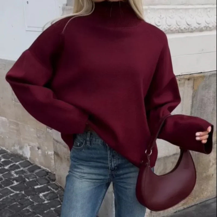 Damer Oversized Pullover med hög krage Mirla-Eva Jonsson