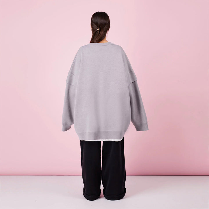 Damer Oversized Pullover med originellt gås-motiv Mirla-Eva Jonsson