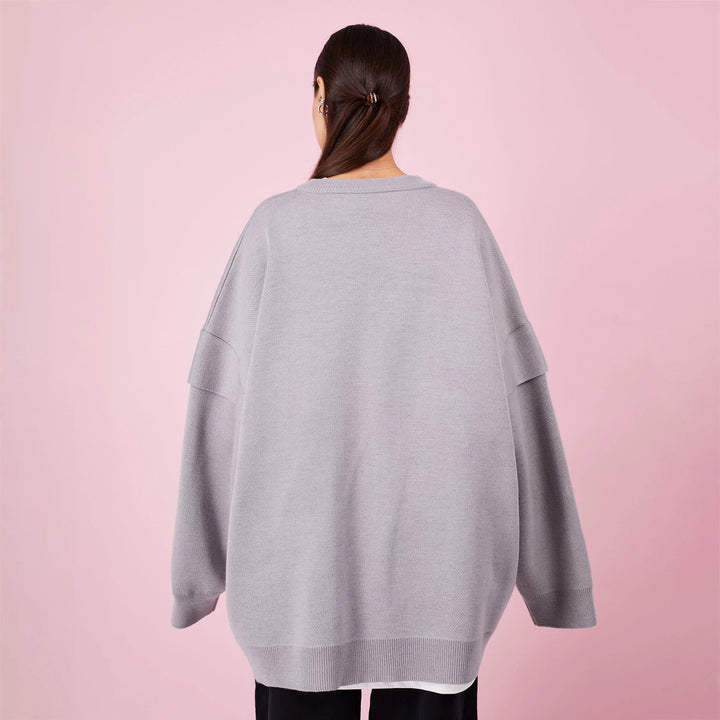 Damer Oversized Pullover med originellt gås-motiv Mirla-Eva Jonsson