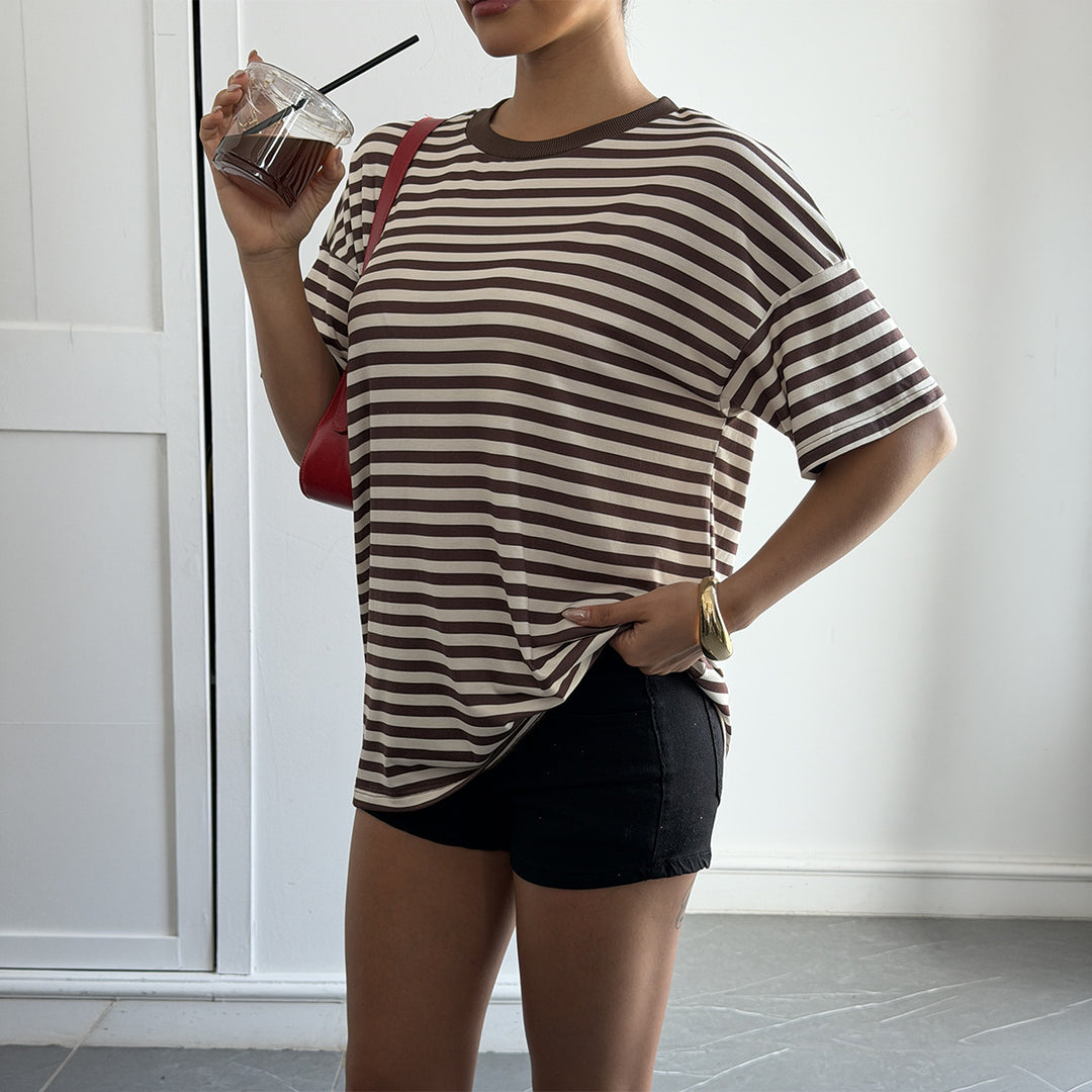 Damer Oversized Randig T-shirt Mirla-Eva Jonsson