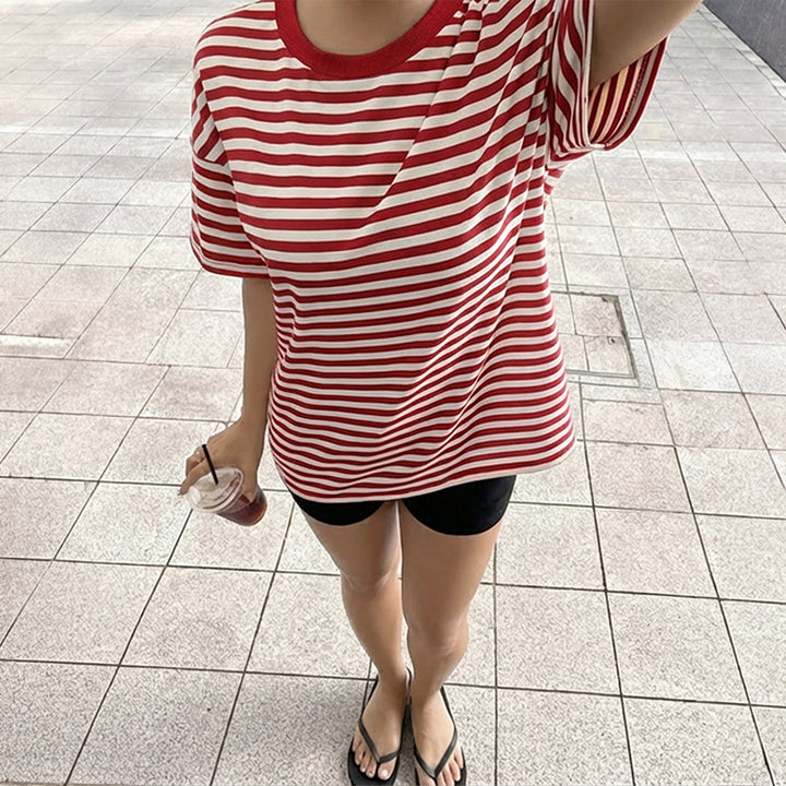 Damer Oversized Randig T-shirt Mirla-Eva Jonsson