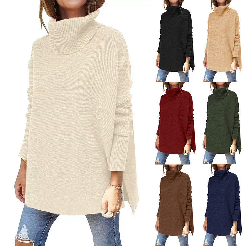 Damer Oversized Rullkrage Tröja med Strukturmönster Mirla-Eva Jonsson