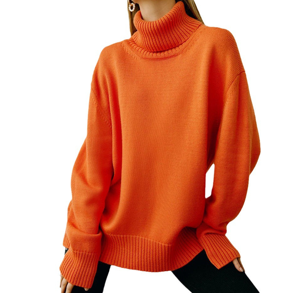 Damer Oversized Rullkragepullover med Ribbstruktur Eva Jonsson-Eva Jonsson