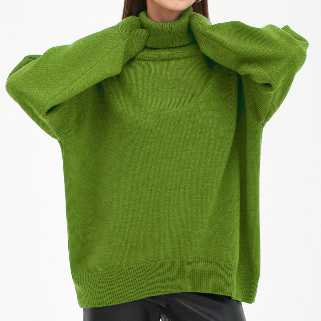 Damer Oversized Rullkragepullover med Ribbstruktur Eva Jonsson-Eva Jonsson