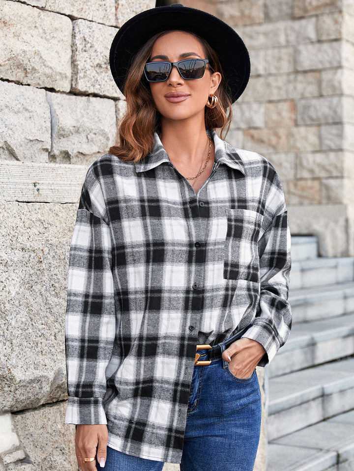 Damer Oversized Rutblus med moderna detaljer Eva Jonsson-Eva Jonsson