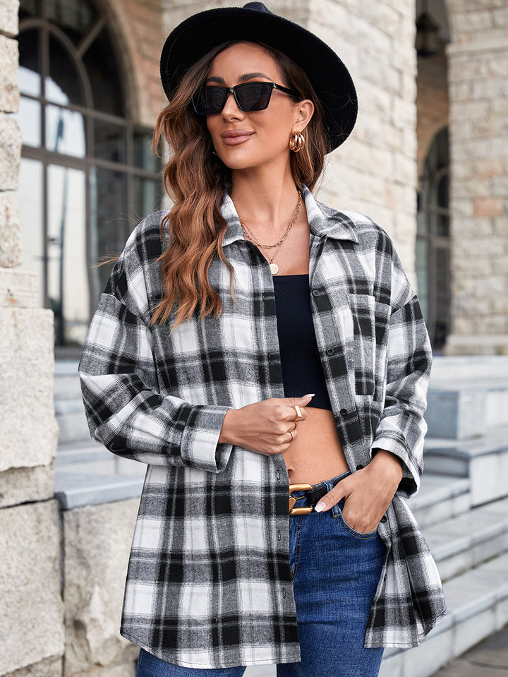 Damer Oversized Rutblus med moderna detaljer Eva Jonsson-Eva Jonsson