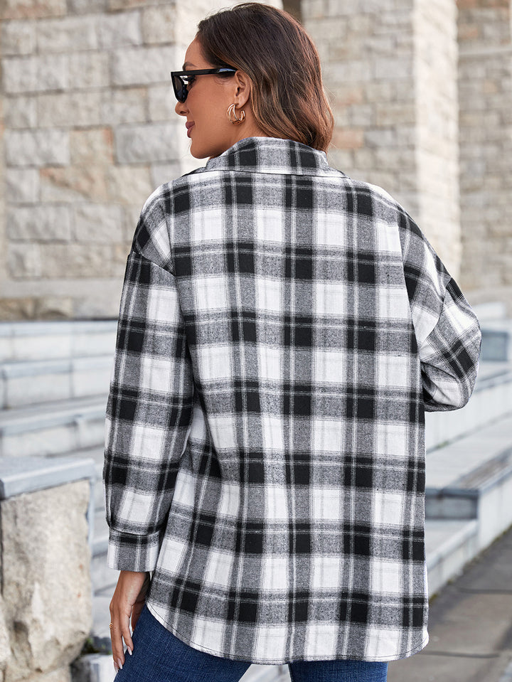 Damer Oversized Rutblus med moderna detaljer Eva Jonsson-Eva Jonsson