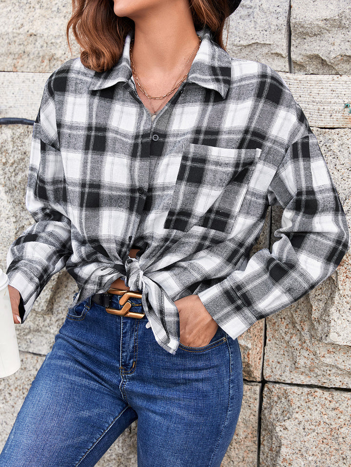 Damer Oversized Rutblus med moderna detaljer Eva Jonsson-Eva Jonsson
