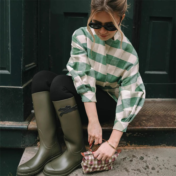 Damer Oversized Rutig Kappor Mirla-Eva Jonsson