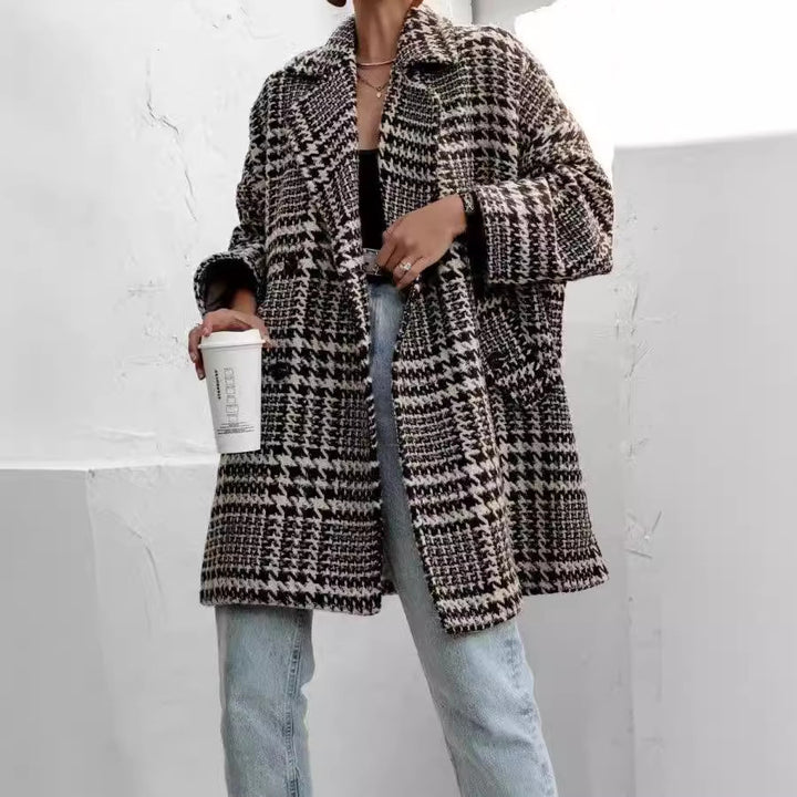 Damer Oversized Rutig Kappor Mirla-Eva Jonsson