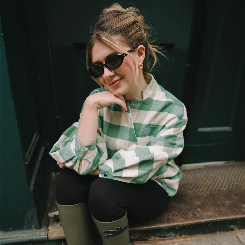 Damer Oversized Rutig Kappor Mirla-Eva Jonsson