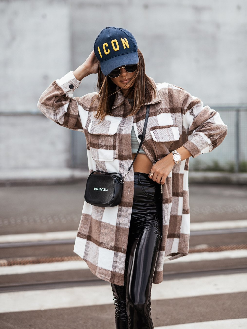 Damer Oversized Rutig Kappor Mirla-Eva Jonsson