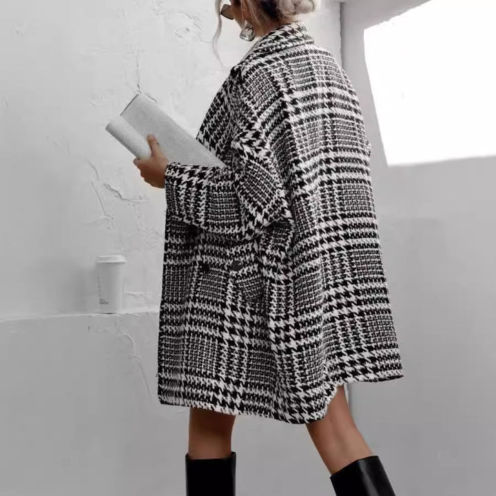 Damer Oversized Rutig Kappor Mirla-Eva Jonsson