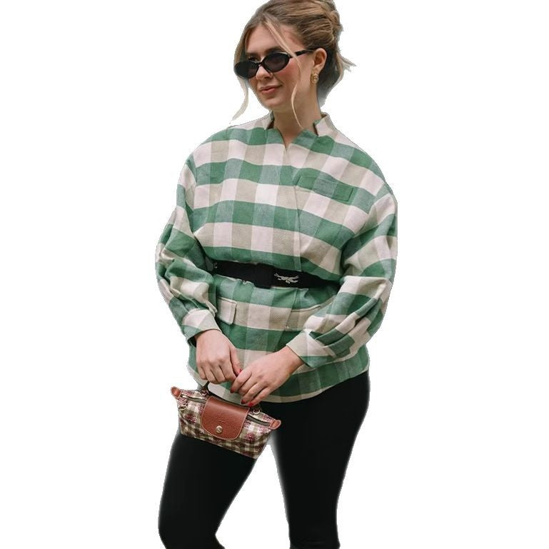 Damer Oversized Rutig Kappor Mirla-Eva Jonsson