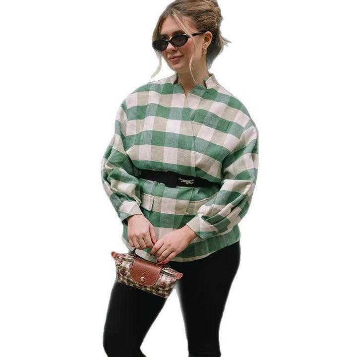Damer Oversized Rutig Kappor Mirla-Eva Jonsson