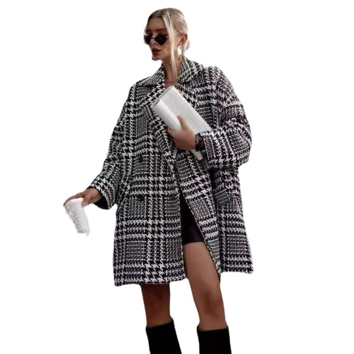 Damer Oversized Rutig Kappor Mirla-Eva Jonsson