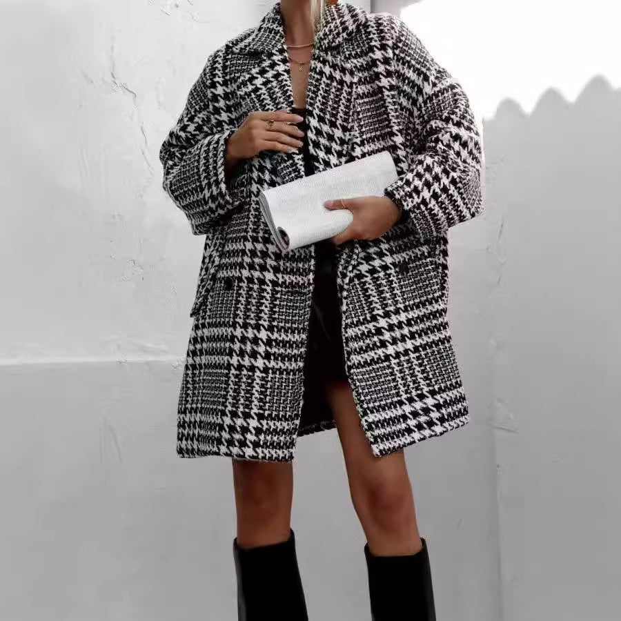 Damer Oversized Rutig Kappor Mirla-Eva Jonsson