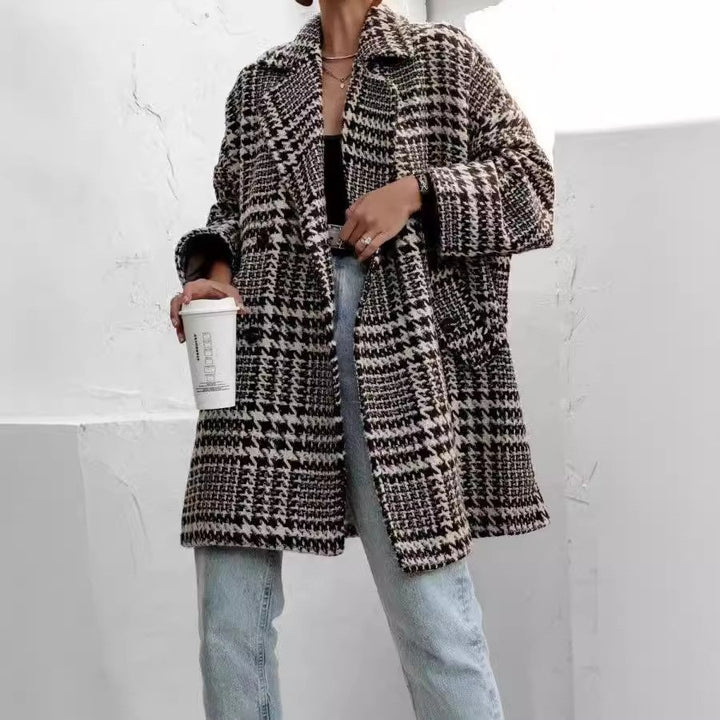 Damer Oversized Rutig Kappor Mirla-Eva Jonsson