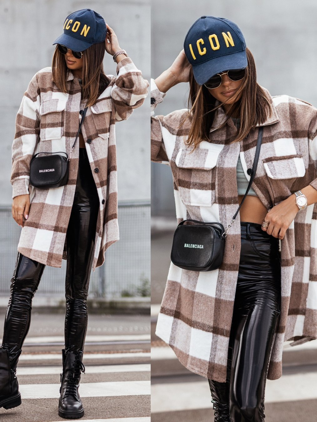 Damer Oversized Rutig Kappor Mirla-Eva Jonsson
