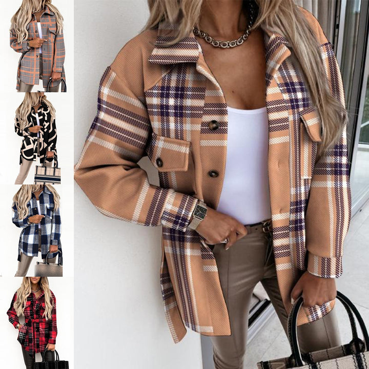 Damer Oversized Rutiga Skjortjacka i mjukt material Mirla-Eva Jonsson
