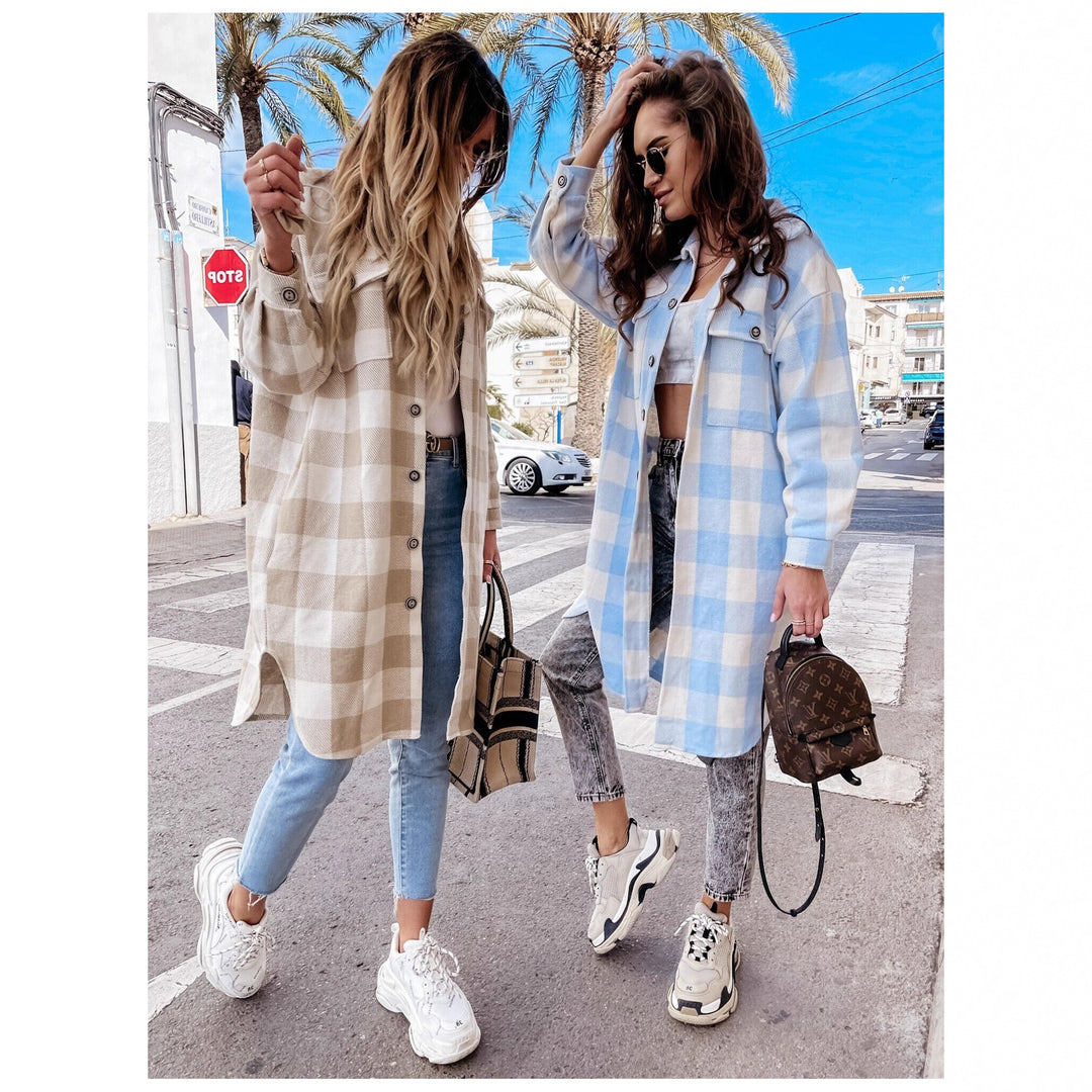 Damer Oversized Rutigt Skjortjacka Mirla-Eva Jonsson