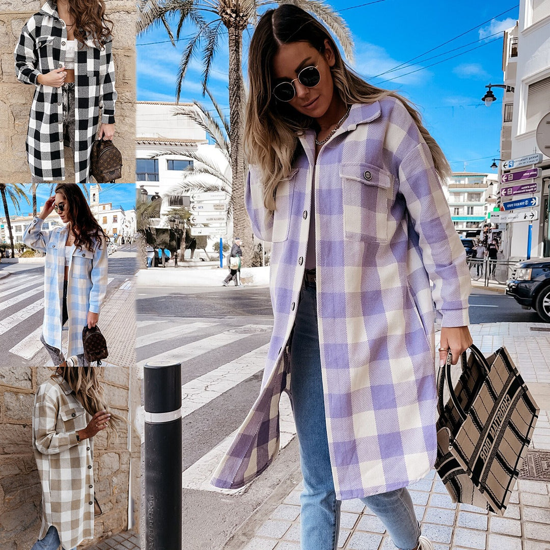 Damer Oversized Rutigt Skjortjacka Mirla-Eva Jonsson