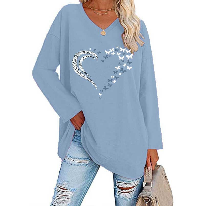 Damer Oversized Skjorta med Hjärtdesign Mirla-Eva Jonsson