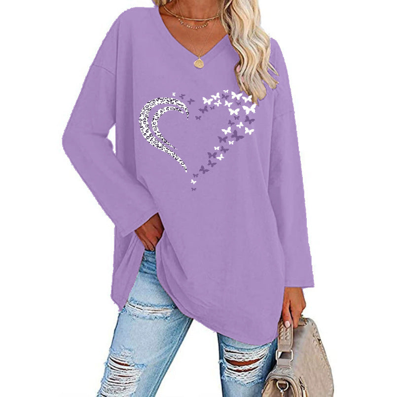 Damer Oversized Skjorta med Hjärtdesign Mirla-Eva Jonsson