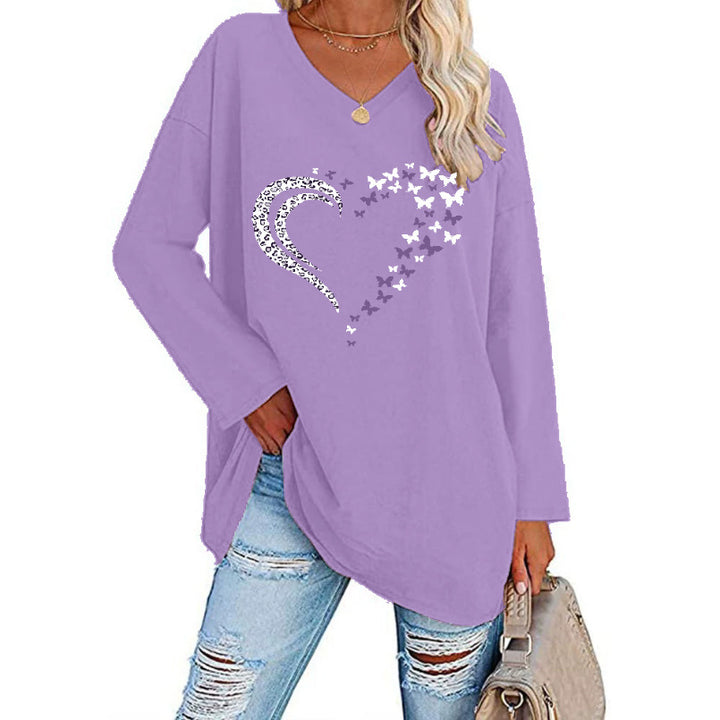 Damer Oversized Skjorta med Hjärtdesign Mirla-Eva Jonsson