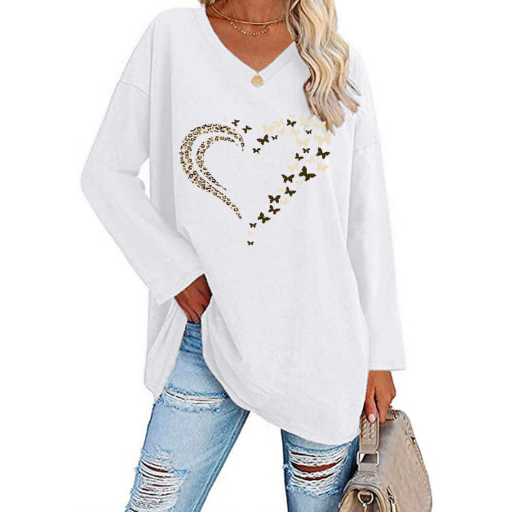Damer Oversized Skjorta med Hjärtdesign Mirla-Eva Jonsson