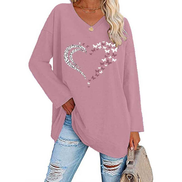 Damer Oversized Skjorta med Hjärtdesign Mirla-Eva Jonsson
