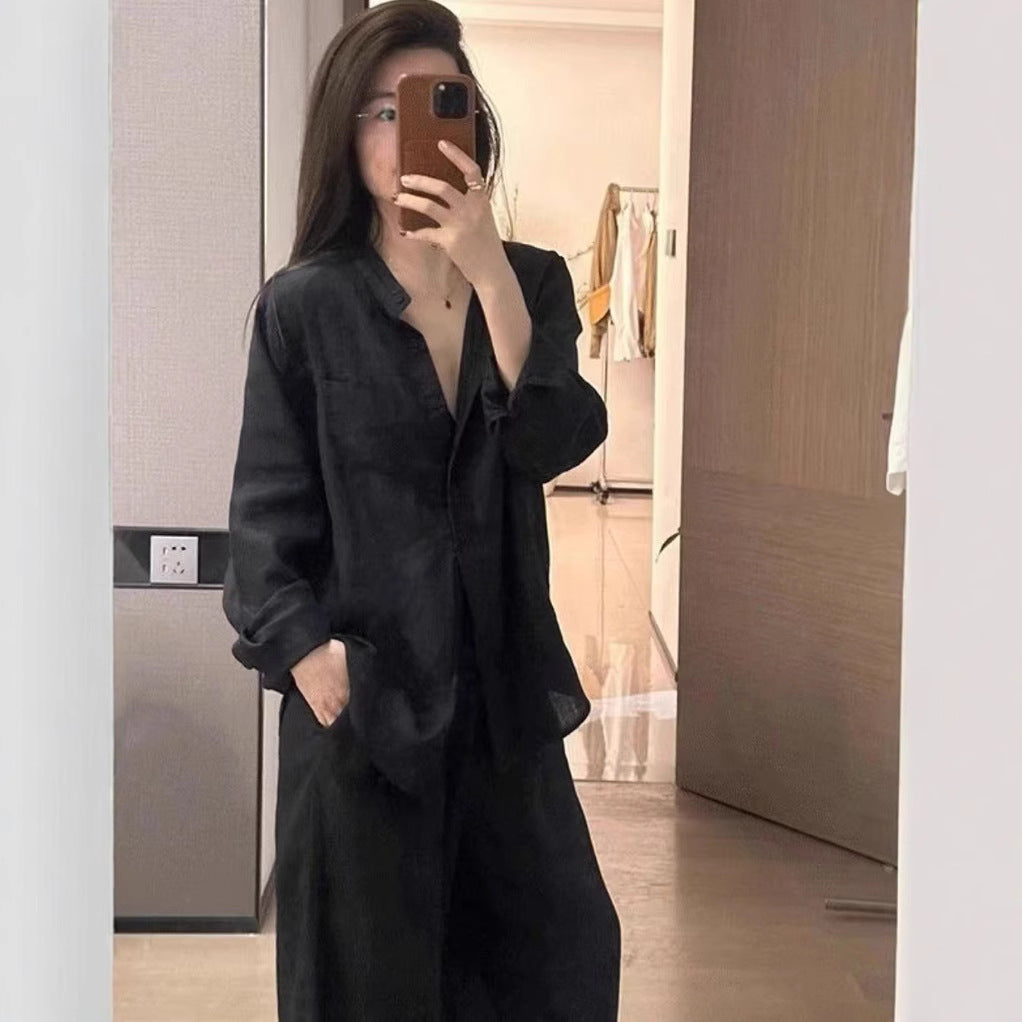 Damer Oversized Skjortblusset med vida byxor Eva Jonsson-Eva Jonsson
