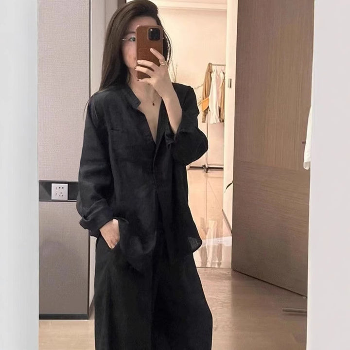 Damer Oversized Skjortblusset med vida byxor Eva Jonsson-Eva Jonsson