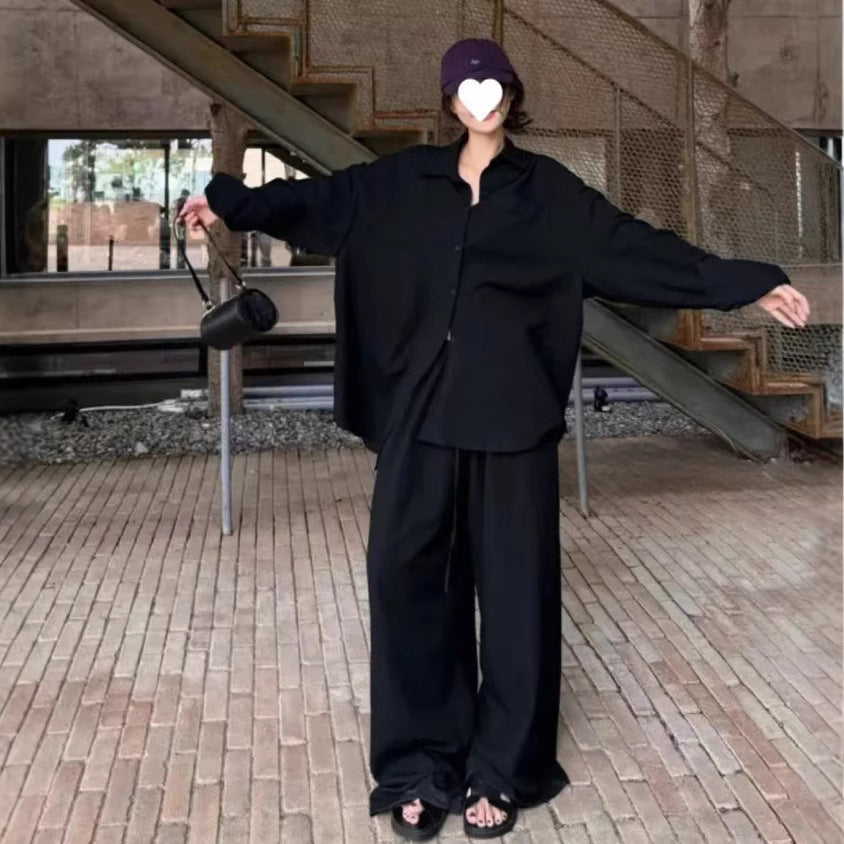 Damer Oversized Skjortblusset med vida byxor Eva Jonsson-Eva Jonsson