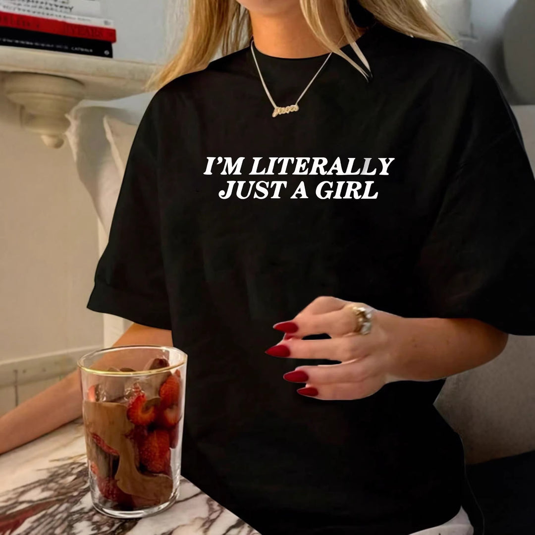 Damer Oversized Statement T-shirt med kreativt tryck Mirla-Eva Jonsson