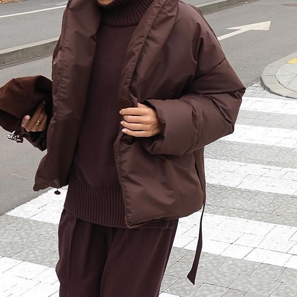 Damer Oversized Steppjacka med bälte och hög krage Mirla-Eva Jonsson