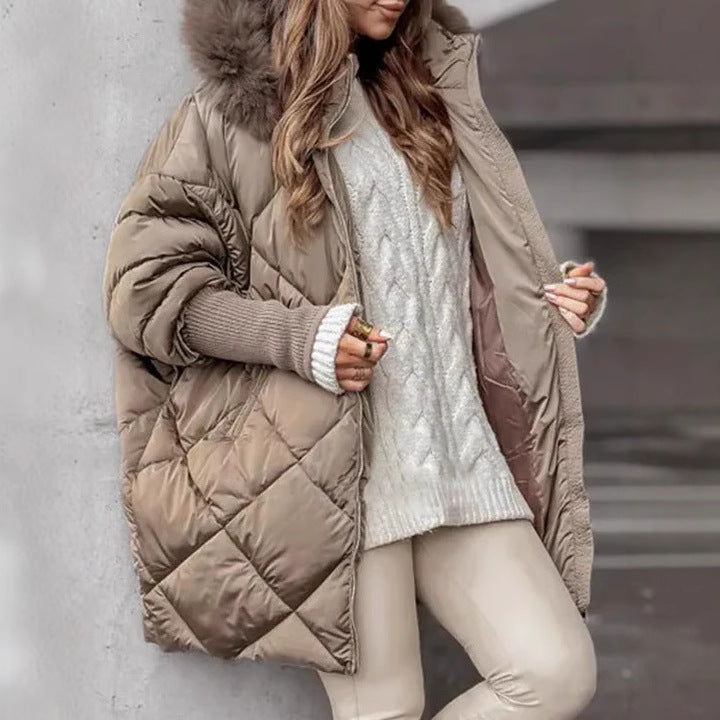 Damer Oversized Steppjacka med konstpälskrage Mirla-Eva Jonsson