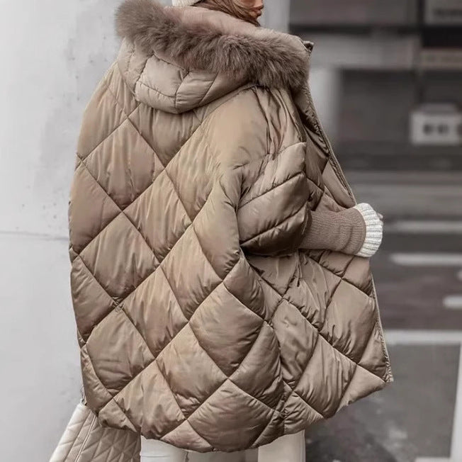 Damer Oversized Steppjacka med konstpälskrage Mirla-Eva Jonsson