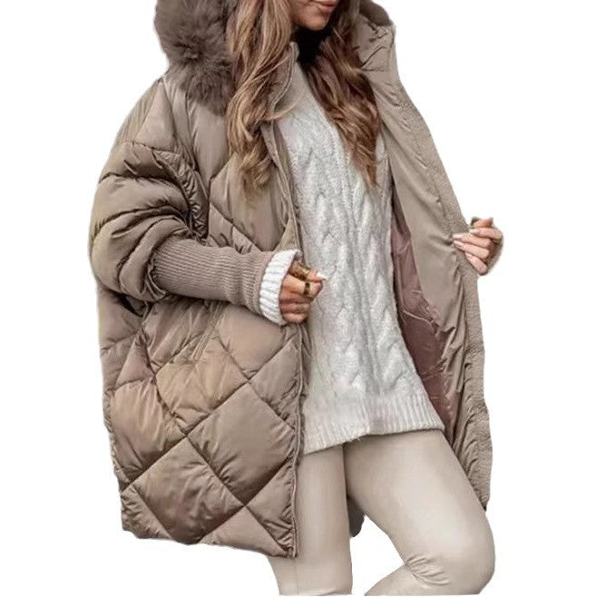 Damer Oversized Steppjacka med konstpälskrage Mirla-Eva Jonsson