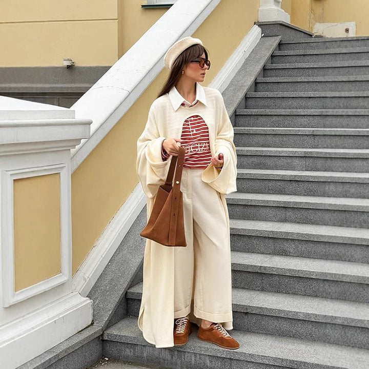 Damer Oversized Stickad Jacka Eva Jonsson-Eva Jonsson