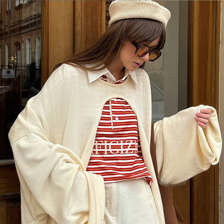 Damer Oversized Stickad Jacka Eva Jonsson-Eva Jonsson