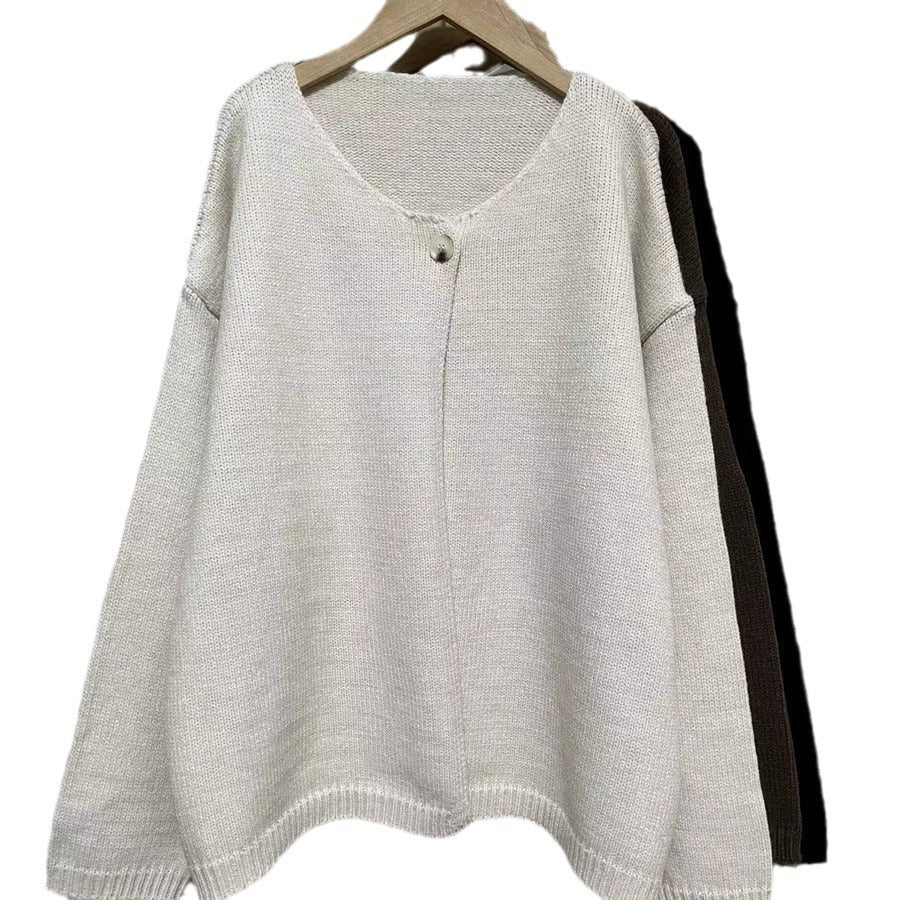 Damer Oversized Stickad Jacka med Mjuka Texturer och Öppna Fronter Mirla-Eva Jonsson