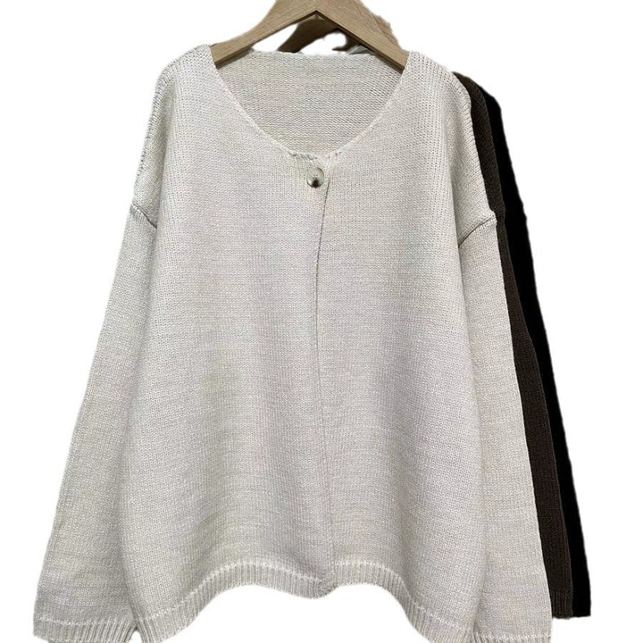 Damer Oversized Stickad Jacka med Mjuka Texturer och Öppna Fronter Mirla-Eva Jonsson