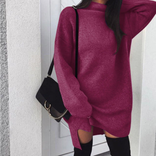 Damer Oversized Stickad Klänning med avslappnad passform och sidofickor Mirla-Eva Jonsson