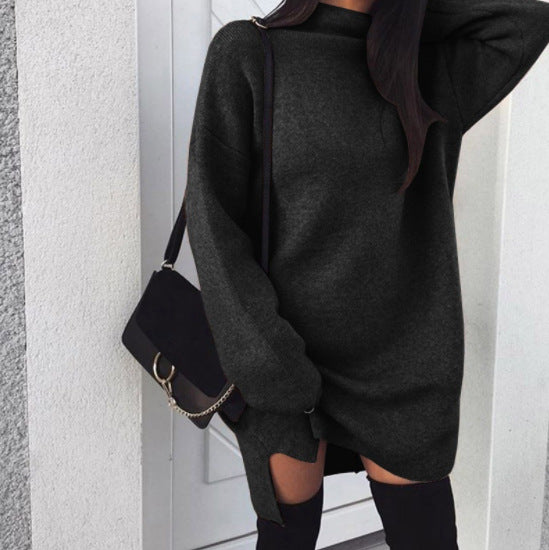 Damer Oversized Stickad Klänning med avslappnad passform och sidofickor Mirla-Eva Jonsson