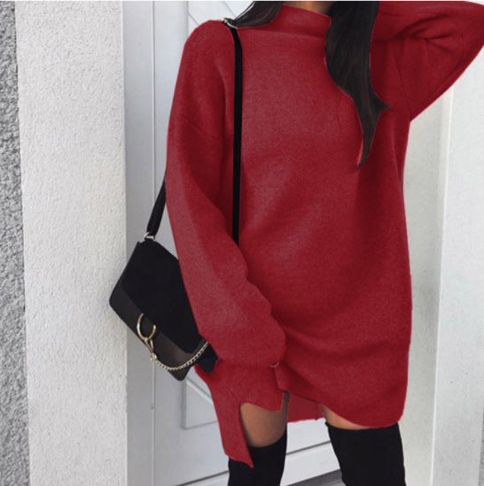 Damer Oversized Stickad Klänning med avslappnad passform och sidofickor Mirla-Eva Jonsson