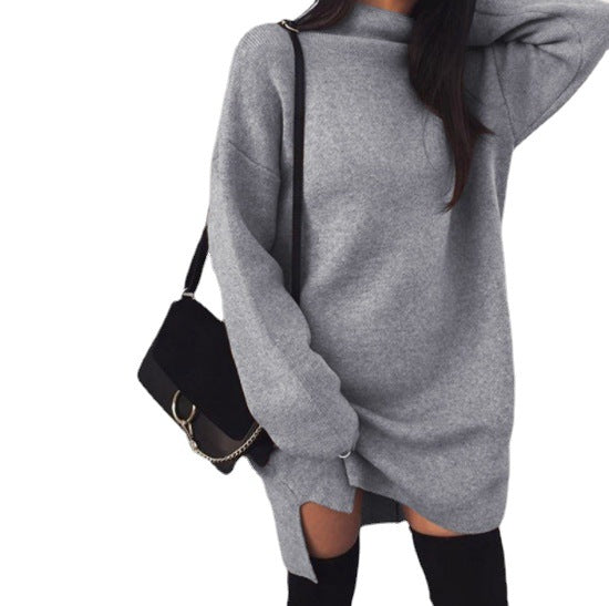 Damer Oversized Stickad Klänning med avslappnad passform och sidofickor Mirla-Eva Jonsson