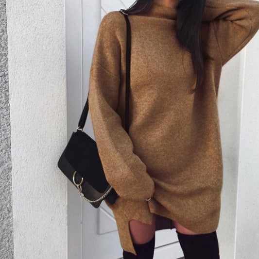 Damer Oversized Stickad Klänning med avslappnad passform och sidofickor Mirla-Eva Jonsson
