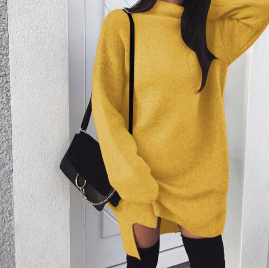 Damer Oversized Stickad Klänning med avslappnad passform och sidofickor Mirla-Eva Jonsson
