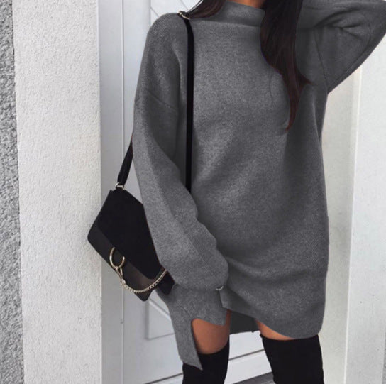 Damer Oversized Stickad Klänning med avslappnad passform och sidofickor Mirla-Eva Jonsson
